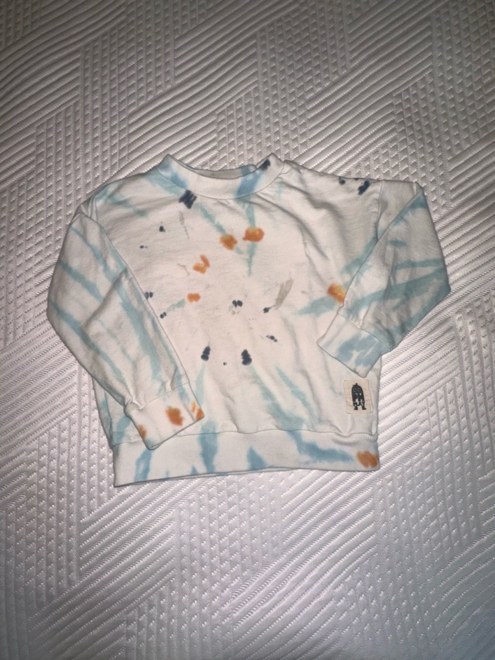 PH PLAY Tie-Dye Crewneck Sweatshirt - Light Blue & Orange